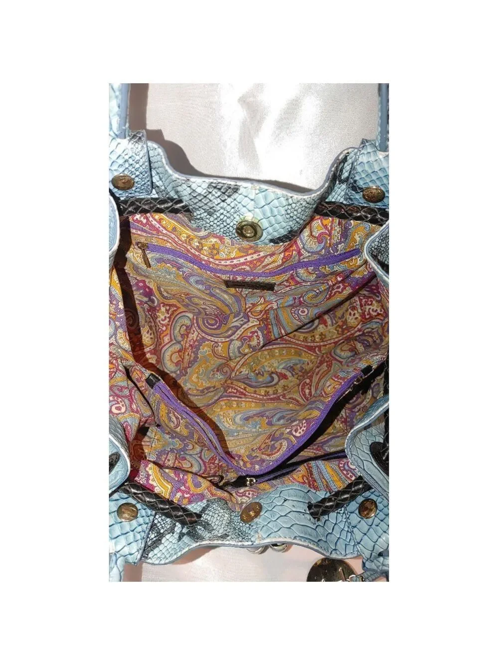 RARE Iris Tyler Snakeskin Drawstring Leather Bag